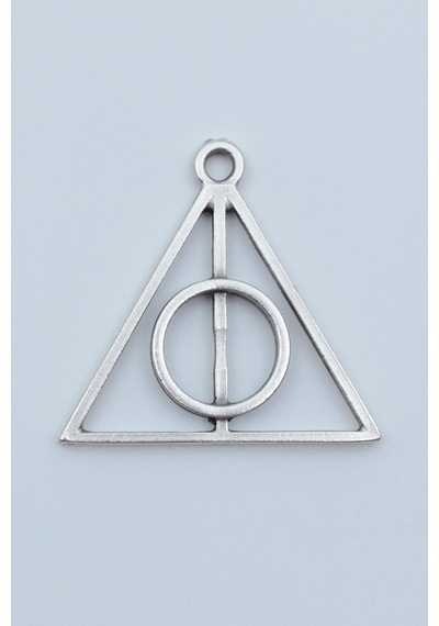 Harry Potter Ölüm Yadigarları Üçgen Gümüş Kaplama Kolye Ucu Kod 1414 Gümüş