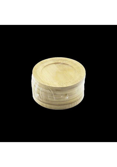 Bambu Ahşap Çay Tabağı 6'lı - 9.7 Cm Naturel