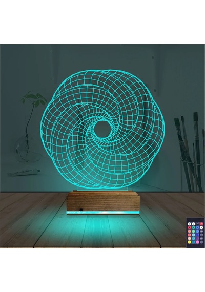 Luvivia Geometrik Dekoratif 3d Lamba - Masa Gece Lambası V5 Şeffaf