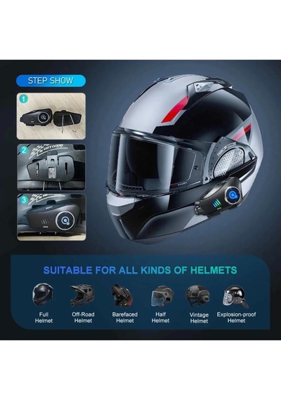 Q28 Motosiklet Kask Bluetooth Kulaklık 1080p Kamera Interkom Kulaklık Su Geçirmez Intercom.gzpde