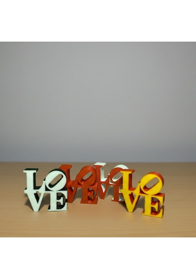 Modern "love" Tipografik Dekoratif Figür Minimalist Pla Masaüstü Aksesuarı Siyah Beyaz