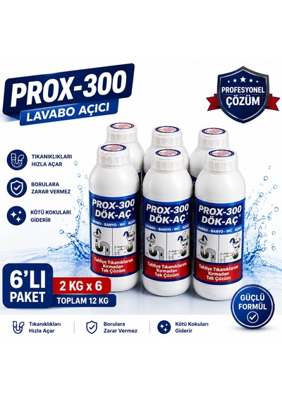 Prox -300 6'lı Dök-aç Lavabo-banyo-wc Gider Açıcı 2 Kg