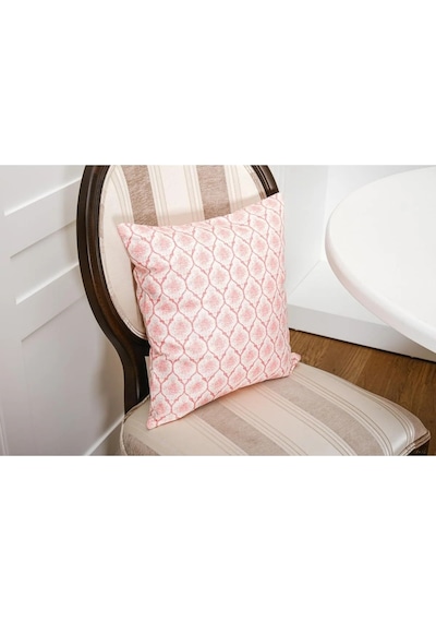 Melisa Damask Baskılı Duck Kumaş Kırmızı Kırlent 45 45 Cm - 808 45 x 45