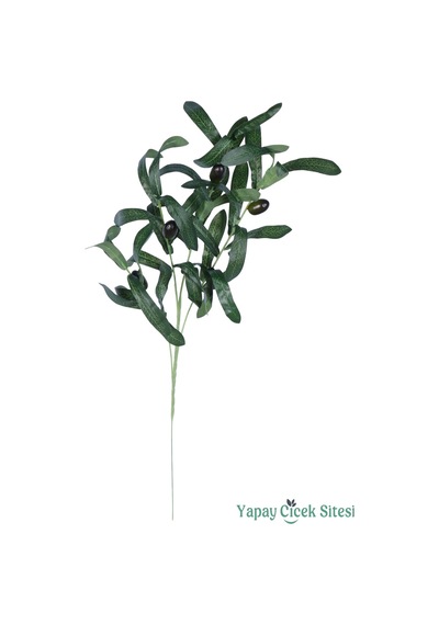 Yapay Çiçek Sitesi Yapay Zeytin Dalı 55 Cm Koyu Yeşil Koyu Yeşil
