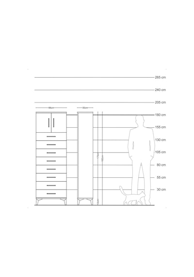 Arges Dolap Tek Raflı 8 Çekmeceli 2 Kapaklı 88x30x182 Antrasit-aytaşı Antrasit Arges Dolap Tek Raflı 8 Çekmeceli 2 Kapaklı 88x30x182 Antrasit-aytaşı Antrasit
