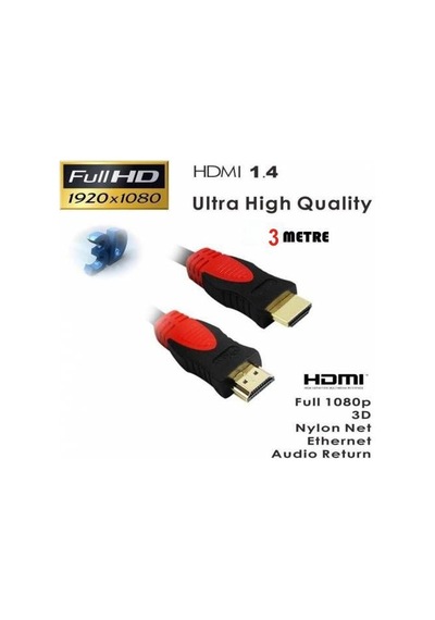 3M Metre Mt Hdmi Kablo Full Hd Altin Uçlu Lcd Tv Laptop Bilgisaya
