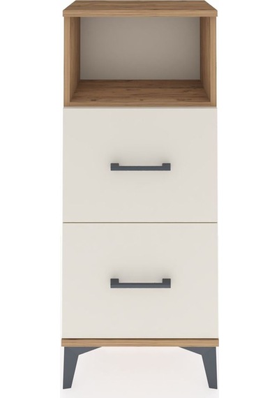 Arges Komodin Tek Raflı 2 Çekmeceli 44x30x106 Çam-aytaşı Çam