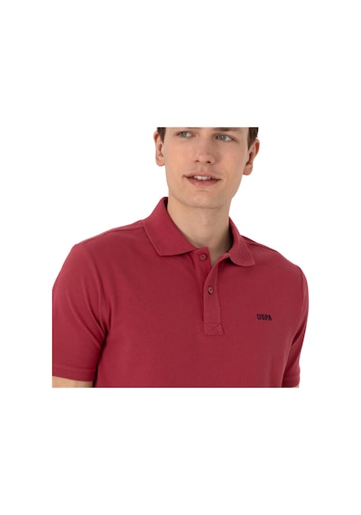 U.S. Polo Assn. Erkek Regular Fit Polo Yaka Basic T-shirt Vişne