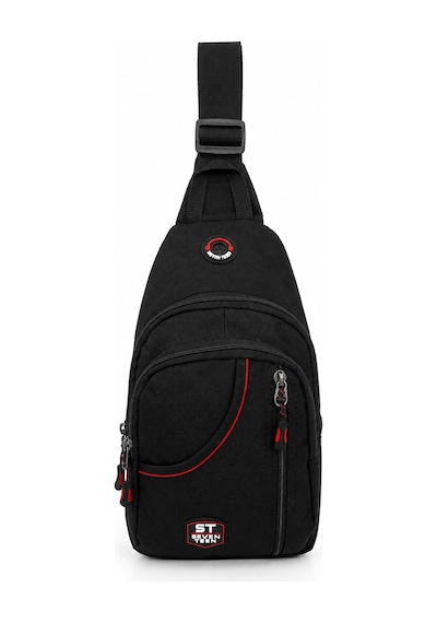 Seventeen Unisex Spor Çok Bölmeli Çapraz Askılı Body Bag Siyah-kırmızı