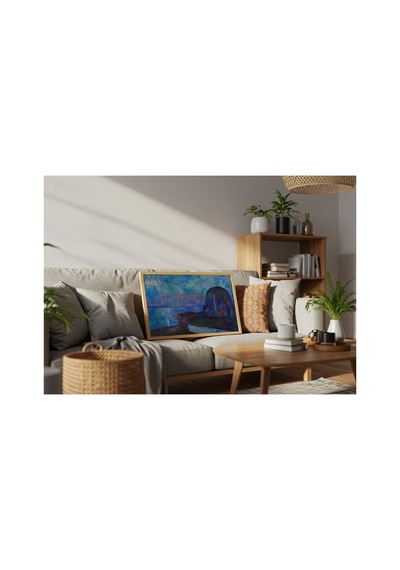 Modern Sanat Munch Yıldızlı Gece Çerçevesiz Poster 21x30 Cm A4 Tablo Modern Sanat Ekspresyonizm
