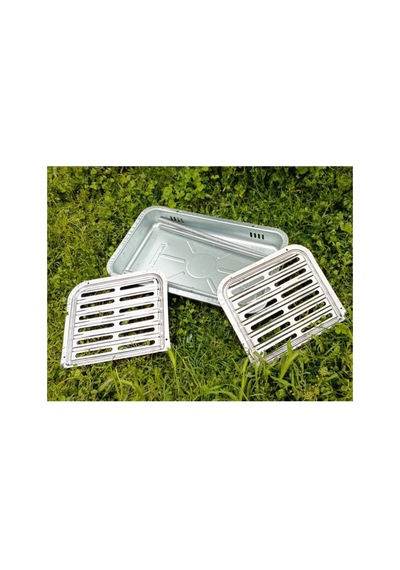Paslanmaz Dumansız Ayaklı Mangal Hertür Et+tavuk+közleme İçin Krom Oluklu Köfteci Izgara Mangal 50cm, Abn2504252203 1.0 Beyaz Gri
