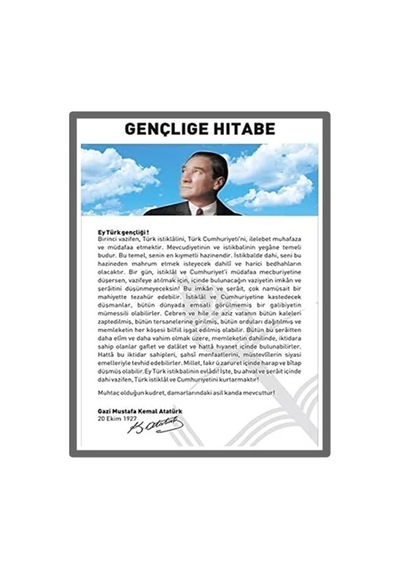 Gençliğe Hitabe Yapışkanlı Çıkartma 12x17cm - 10 Adet Kırmızı