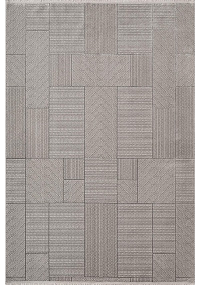 Quatro Qu015a Gri Halı Modern Desen Pamuk Taban Salon Halısı Yatak Odası Mutfak Koridor