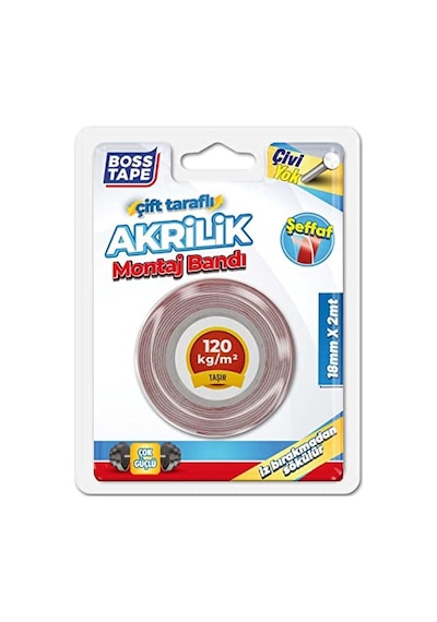Taraflı Köpük Montaj Bandı 18 Mm X 2 Mt - Iç Ve Dış Mekan Kullanıma Uygun