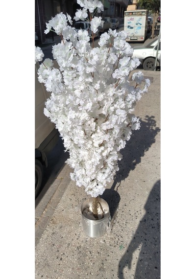 Rüzgar Yapay Çiçekçilik 130 Cm Beyaz Lüx Bahardalı Beyaz