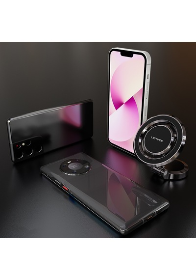 Lenyes Cr160 Magnetik Magsafe 360 Derece Oynar Başlıklı Araç İçi Telefon Tutucu Siyah