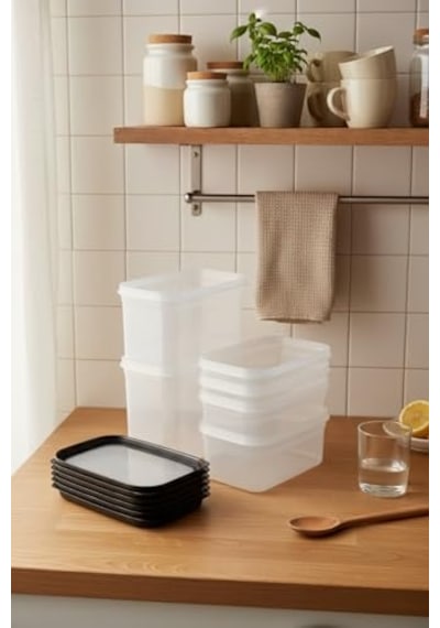 Hide Plus 6'li Saklama Kabı Siyah 2x 1,9lt - 2x 1 Lt - 2x 0,70 Lt Diğer