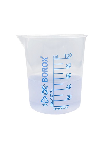 Borox Plastik Beher 100 ML Ölçü Kabı Mavi Skala