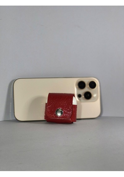 Gogo Hakiki Deri Apple Uyumlu Airpods 4.nesil Kılıf Kırmızı
