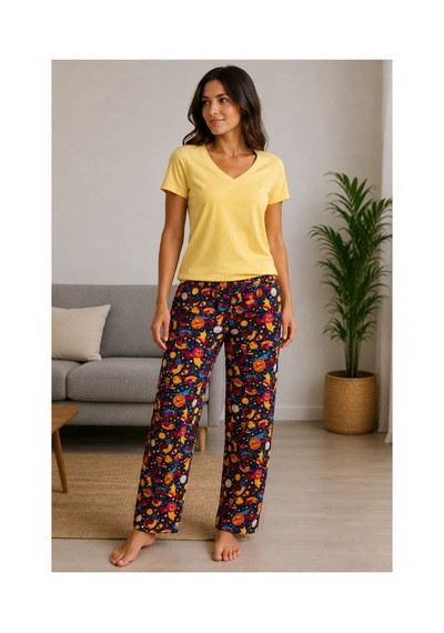 Mixxtrend Kadın Pamuklu Renkli Pijama Takımı Çok Renkli