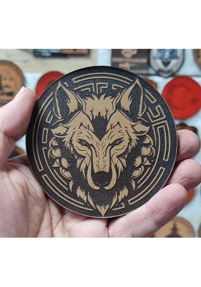 Kurt Deri Peç - Arma - Wolf Leather Patch Bej