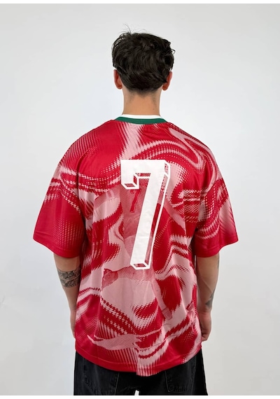 Zaee Portugal 7 Oversize Foootball Jearsy Forma Kırmızı
