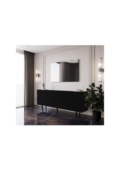 Enwood Capella Siyah Mdf 5 Kapaklı Raflı 180 Lik Konsol Siyah 40 X 180 Diğer