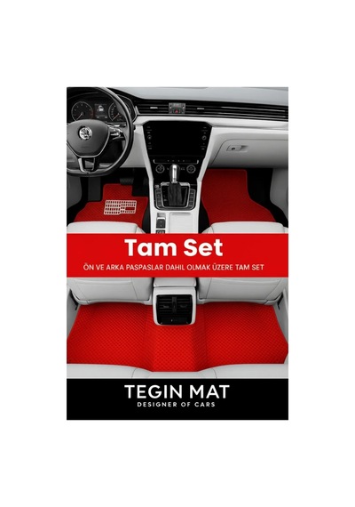 Honda Jazz 2012 2014 Executive Uyumlu Eva Oto Paspas Kırmızı Metal Topukluklu Tam Set