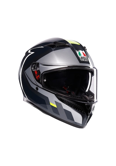 Agv Kask/k3 Mplk Shade Kapalı Motosiklet Kaskı  Gri - Sarı - Fluo