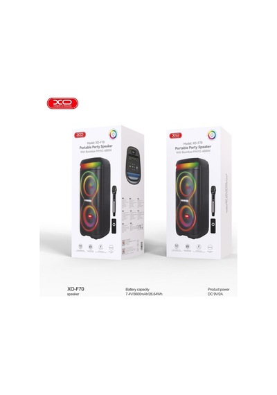F70 40w Rgb Işıklı Karaoke Parti Hoparlörü - Mikrofonlu Ve Uzaktan Kumandalı Bluetooth Speaker