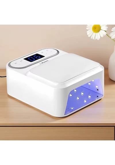 T9 Deri Yüzeyli Manikür Tırnak Kurutucu Uv Led Lamba Protez Tırnak Lambası Beyaz 48w