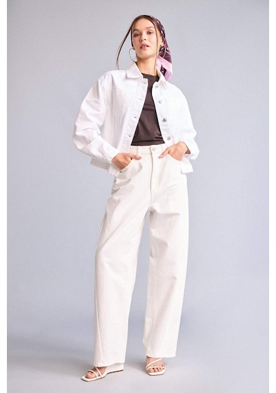 Defacto Regular Fıt Gabardin Ceket H7632ax26smwt83 Beyaz-wt83