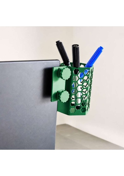 3d Baskı Monitor Kalemlik - Petek Desenli Laptop Kenar Altıgen Kalemlik-yeşil Diğer