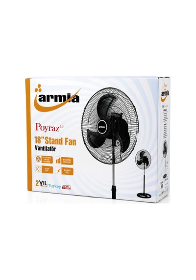 18 İnç Sanayi Vantilatör 3 Metal Kanat: Çap:56cm - Y: 140cm - 3 Kademe Hız 80w 5468