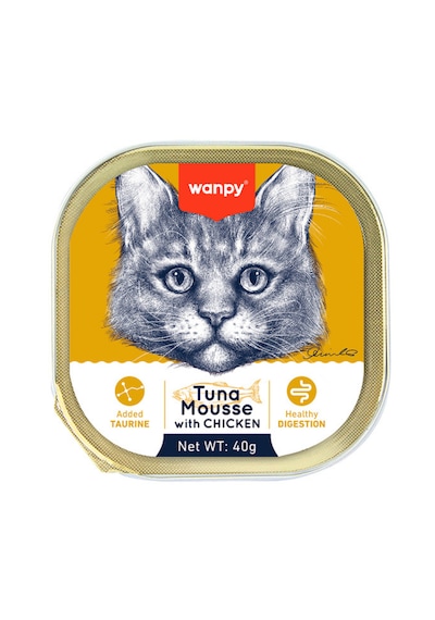 Wanpy Kedi 40 Gr Ton Balıklı Ve Tavuklu Alutray Kedi Yaş Maması