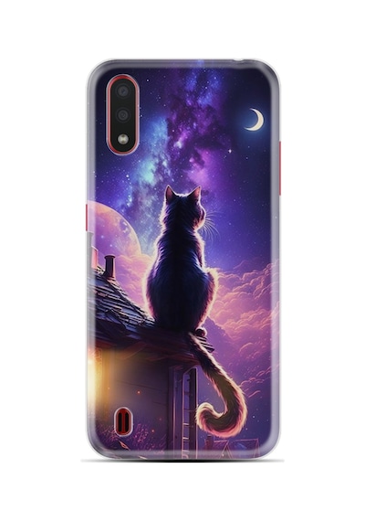 Samsung Samsung Galaxy Uyumlu A01 Kılıf Boutique Baskılı Resimli Damdaki Kedi Pcode -091