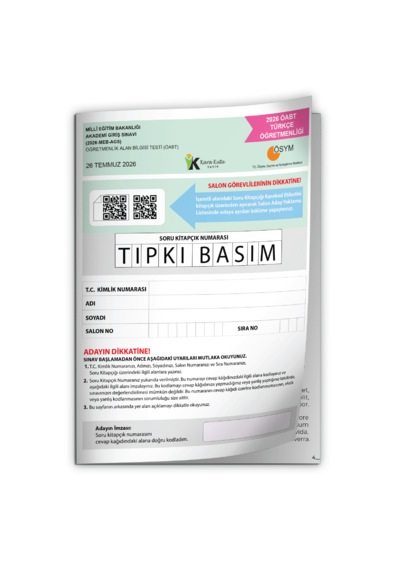 2026 Meb-ags Öabt Türkçe Öğretmenliği Ösym Tıpkı Basım Kitapçığı Türkiye Geneli Deneme