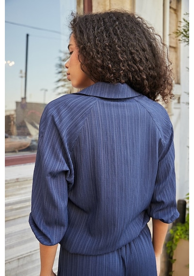Jument Kadın Premium Kumaş Reglan Kol Eteği Ve Kolu Lastikli Kapri Truvakar Kol Gömlek-lacivert Jument Kadın Premium Kumaş Reglan Kol Eteği Ve Kolu Lastikli Kapri Truvakar Kol Gömlek-lacivert