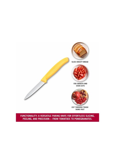 6.7638.c1 Swiss Classic 8cm Tırtıklı Soyma Bıçağı, Sarı
