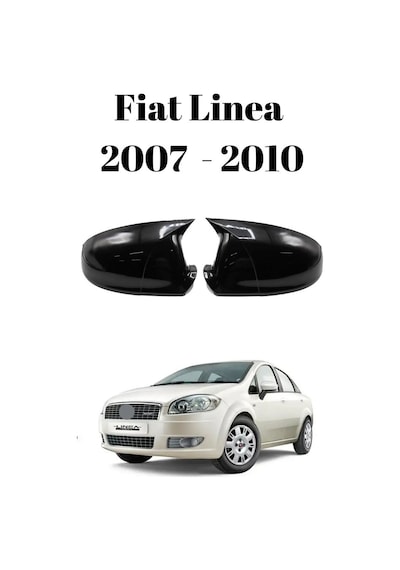 Fiat Linea 2007 2008 2009 2010 Uyumlu Yarasa Batman Ayna Kapağı Takımı Piano Black Parlak Siyah