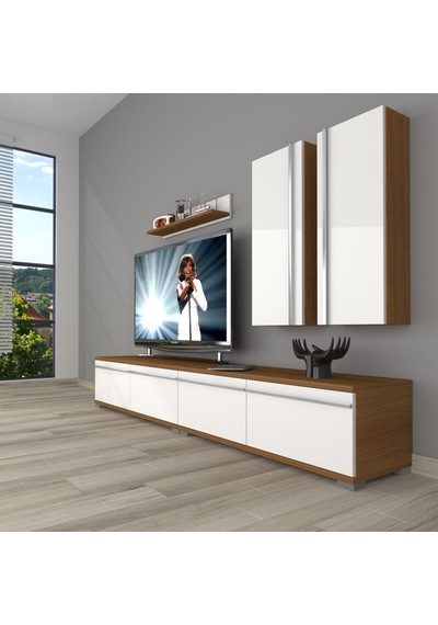 Decoraktiv Eko 5200t Mdf Tv Ünitesi Tv Sehpası - Ceviz Beyaz Ceviz - Beyaz