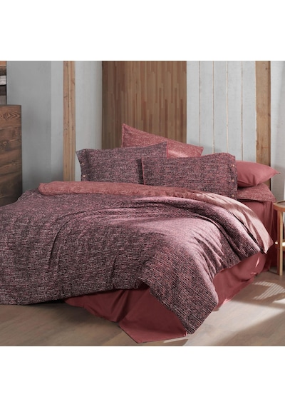 Glamis King Size Battal Boy %100 Pamuk Flanel Pazen Nevresim Takımı Bordo Bordo