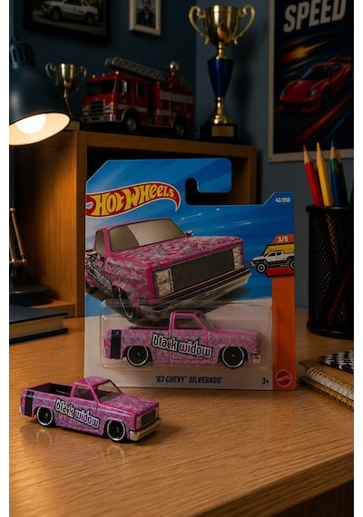 Hot Wheels '83 Chevy Silverado - Hot Trucks Serisi Regular Eski Tip Koleksiyonluk Metal Araba Çok Renkli