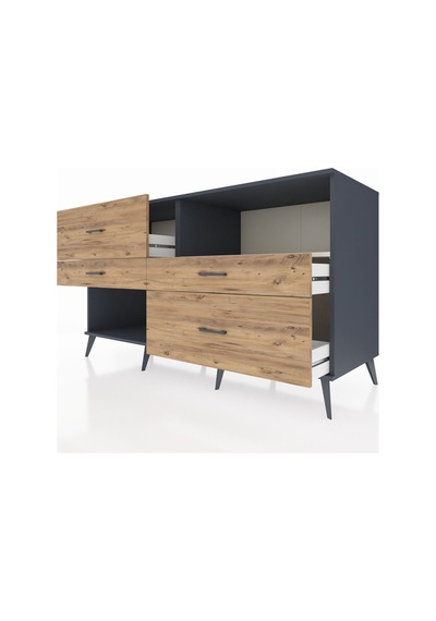 Kronos Konsol Tek Raflı 4 Çekmeceli 176x59x99 Antrasit-aytaşı/ça Antrasit-aytaşı/çam Kronos Konsol Tek Raflı 4 Çekmeceli 176x59x99 Antrasit-aytaşı/ça Antrasit-aytaşı/çam