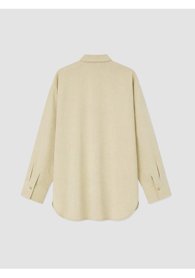 Lcw Modest Bej Oversize Modal Karışımlı Kadın Gömlek Tunik