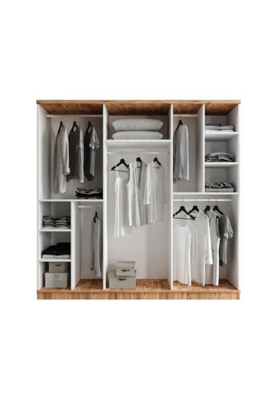 Rosa 6 Kapaklı Komple Mdf Gardırop - Elbise Dolabı