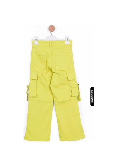 Xo Kids Yırtmaçlı Geniş Paçalı Kargo Cepli Kız Çocuk Pantolon 5-14 Yaş 2428