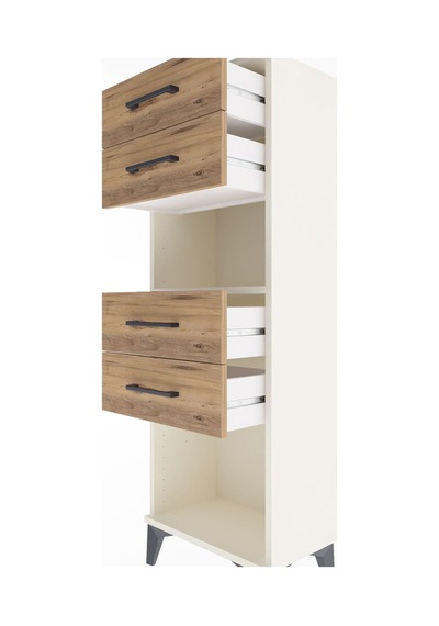 Arges Dolap Tek Raflı 4 Çekmeceli 44x30x134 Aytaşı-çam Aytaşı