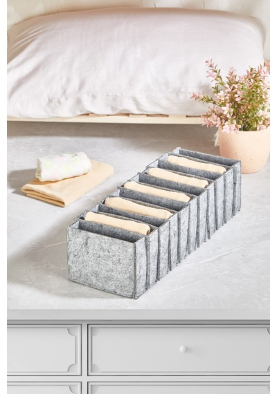 Serstil 11 Bölmeli Keçe Düzenleyici Organizer - Medium Gri