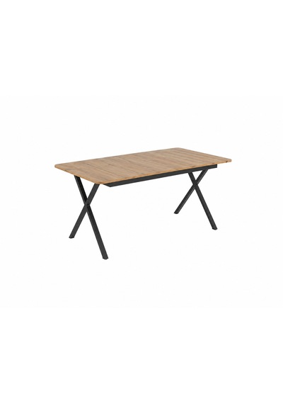 Vera Açılır Mutfak Ve Yemek Masası Siyah Metal Ayaklı Suntalam 120x80 Cm Ceviz